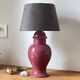 Ceramic and velvet lamp from the 90s