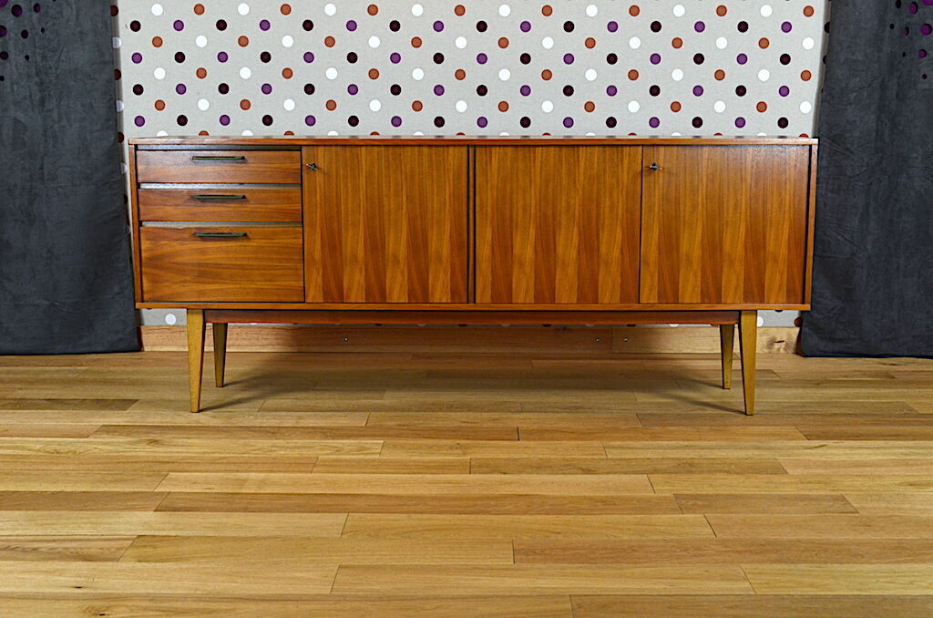 Scandinavian design row Walnut vintage 1960