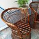 Pair of vintage bamboo rattan armchairs
