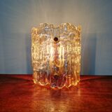 Amber glass wall lamp, design by Carl Fagerlund, Orrefors, 1960.