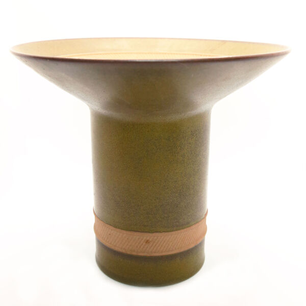 Vase corolle en grès vert olive des Sixties de Rosenthal Studio Linie