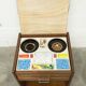 Unique 1960s bedside table with 15 complete games, compass legs, 1960s