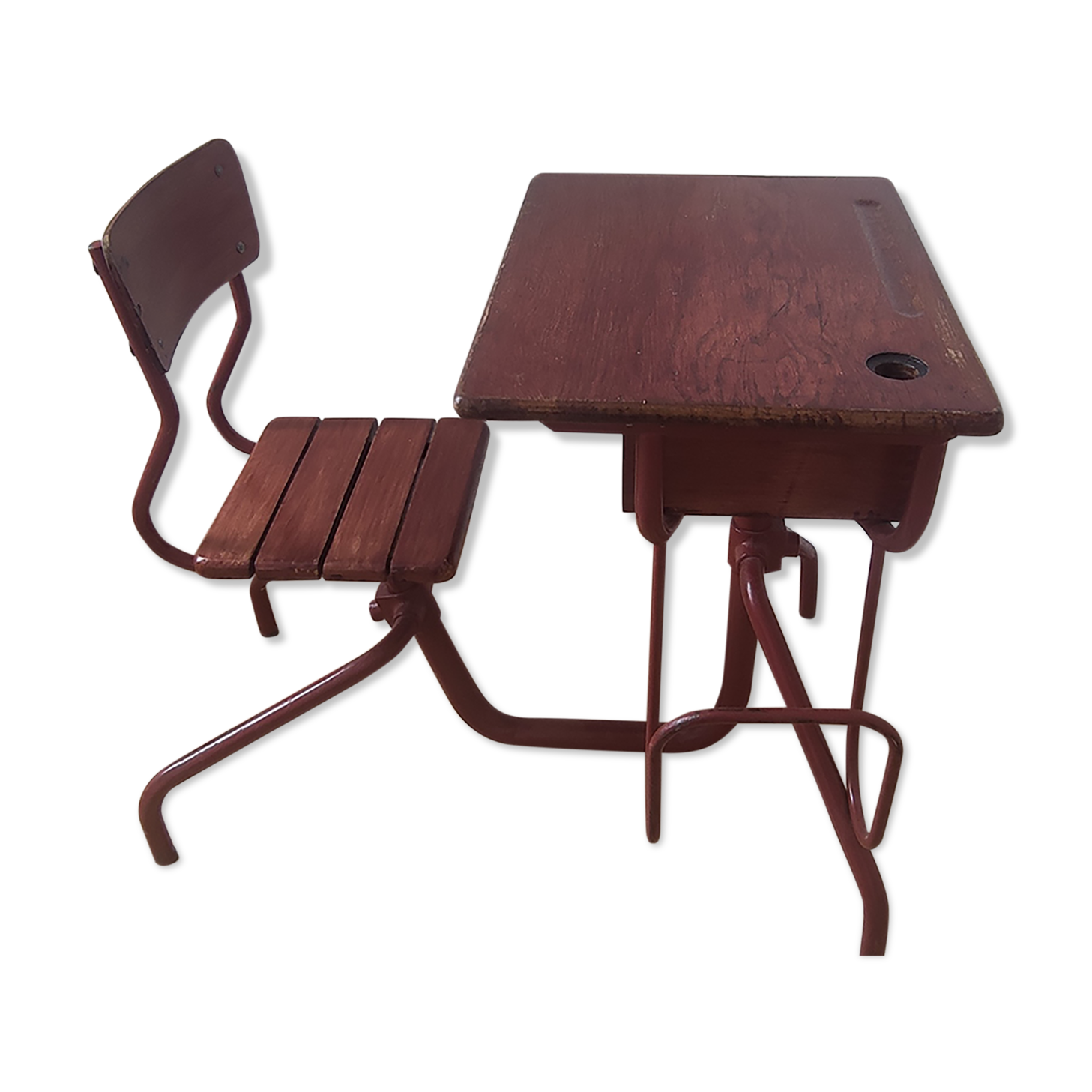 Vintage wooden school desk