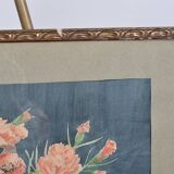 Aquarelle ancienne bouquet de fleurs