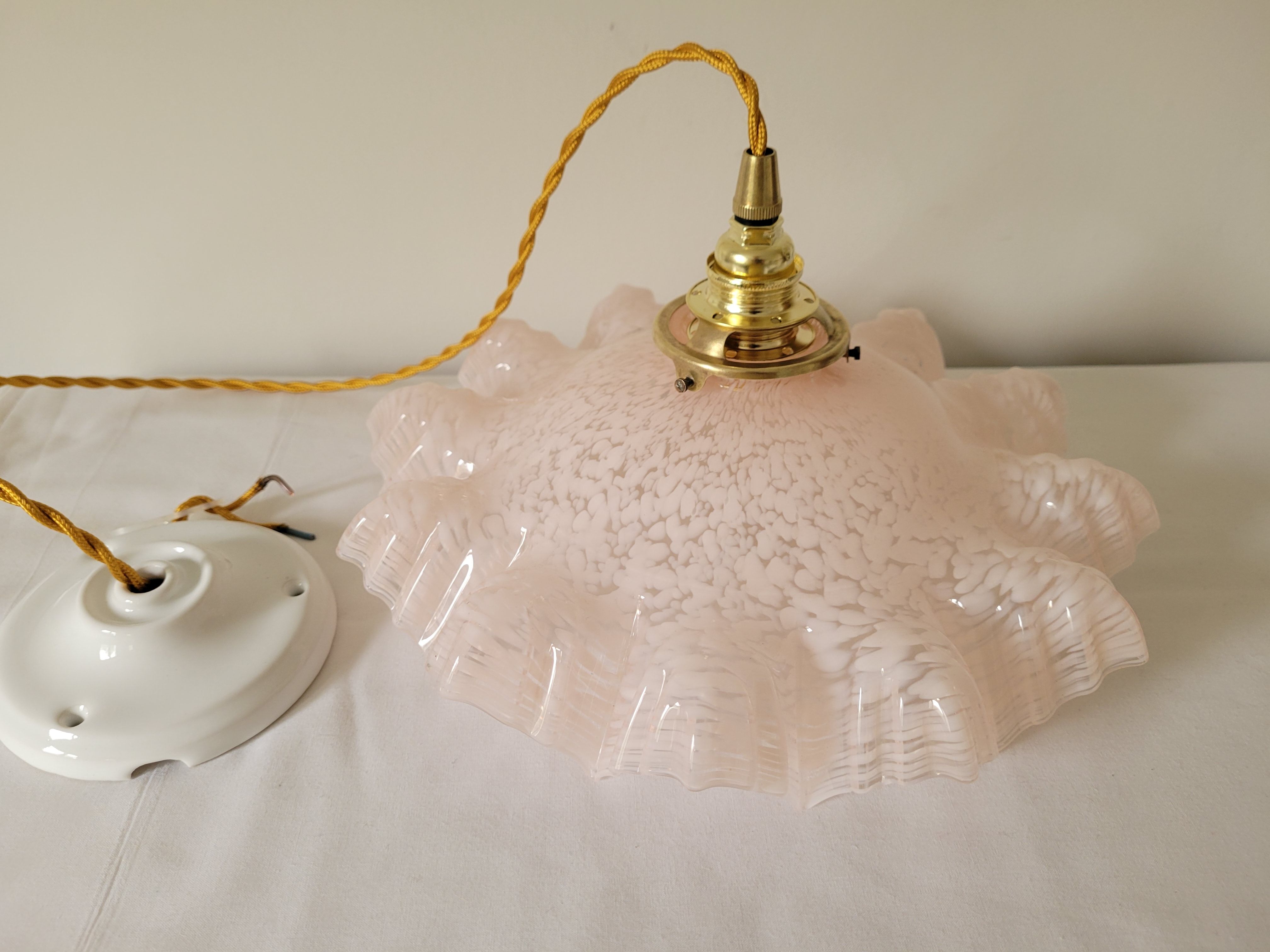 Pink Clichy glass pendant lamp