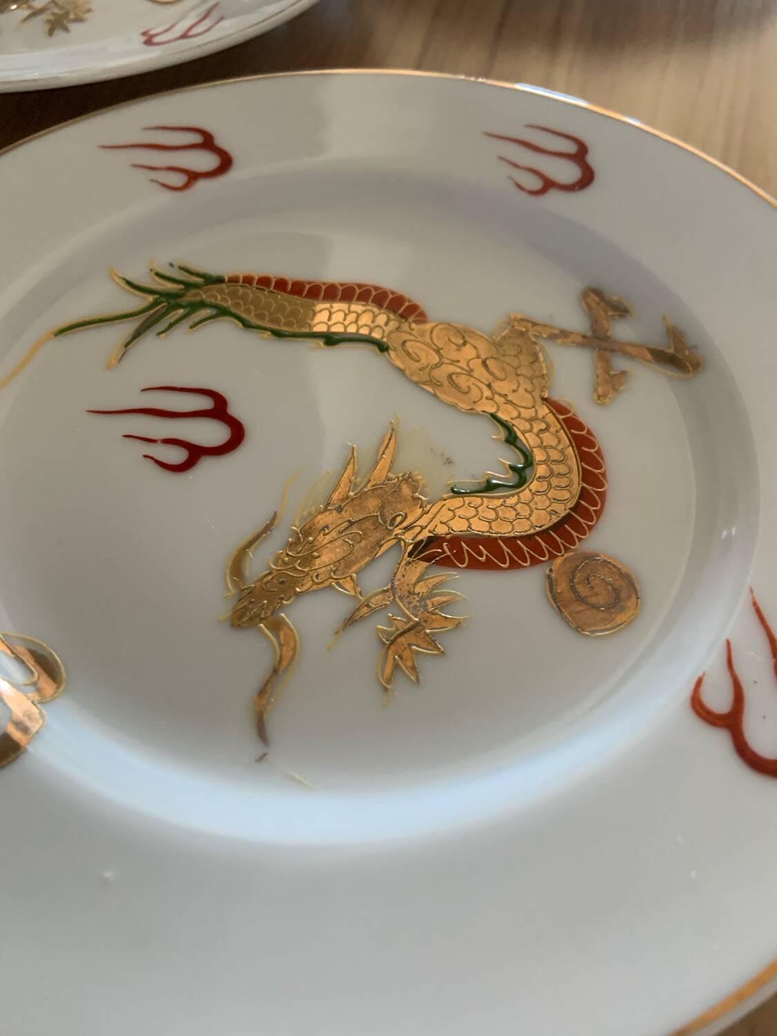 Japanese service with golden dragon pattern