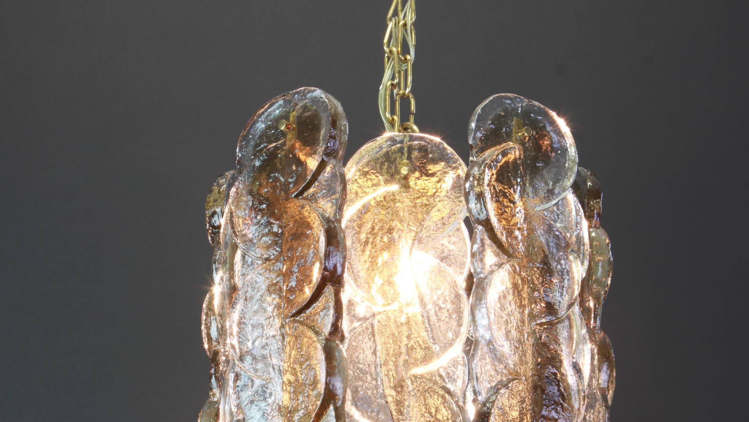 Smoked glass suspension by Murano, Kalmar, Austria, 1970s