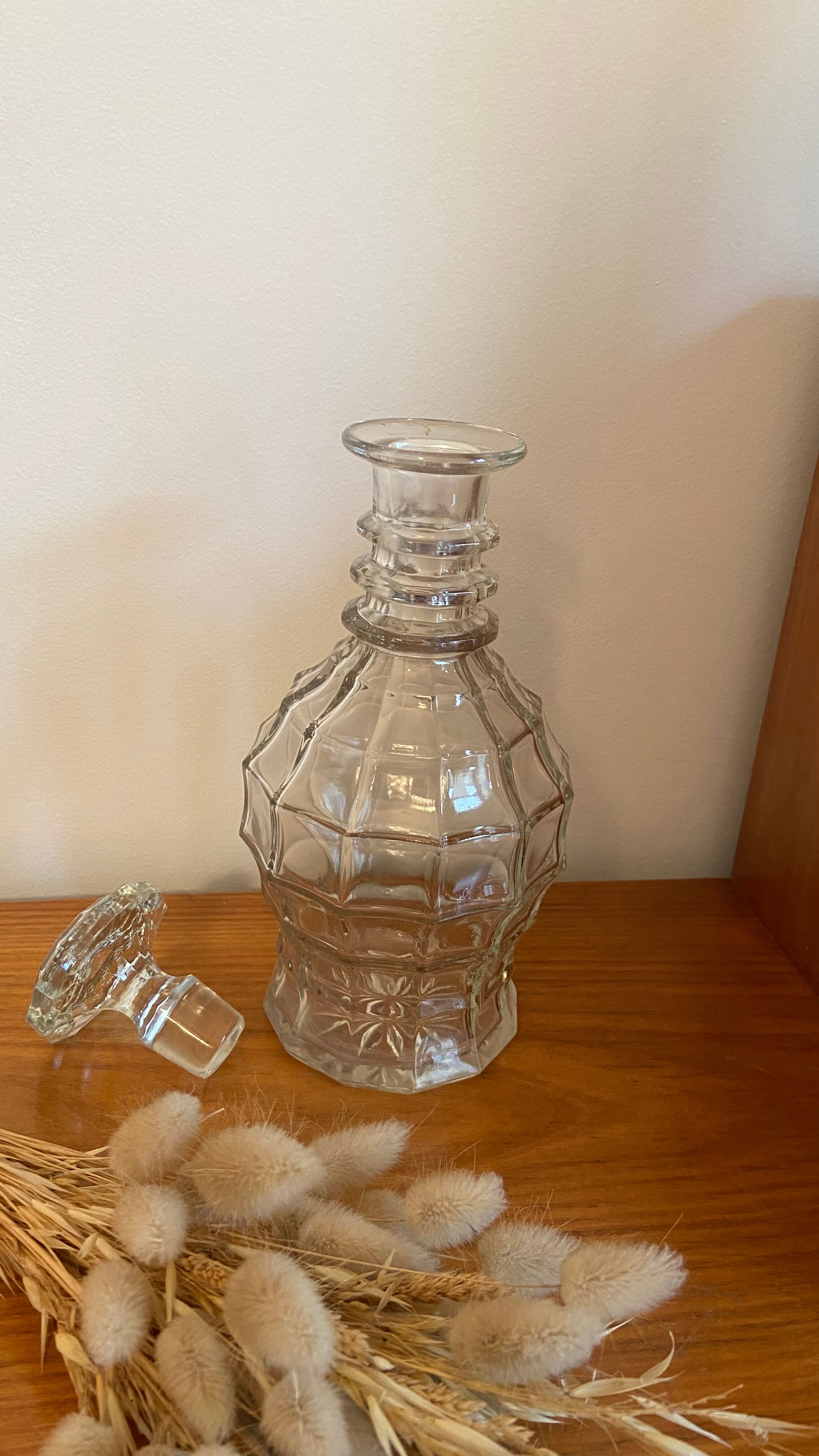 Vintage carafe in molded glass