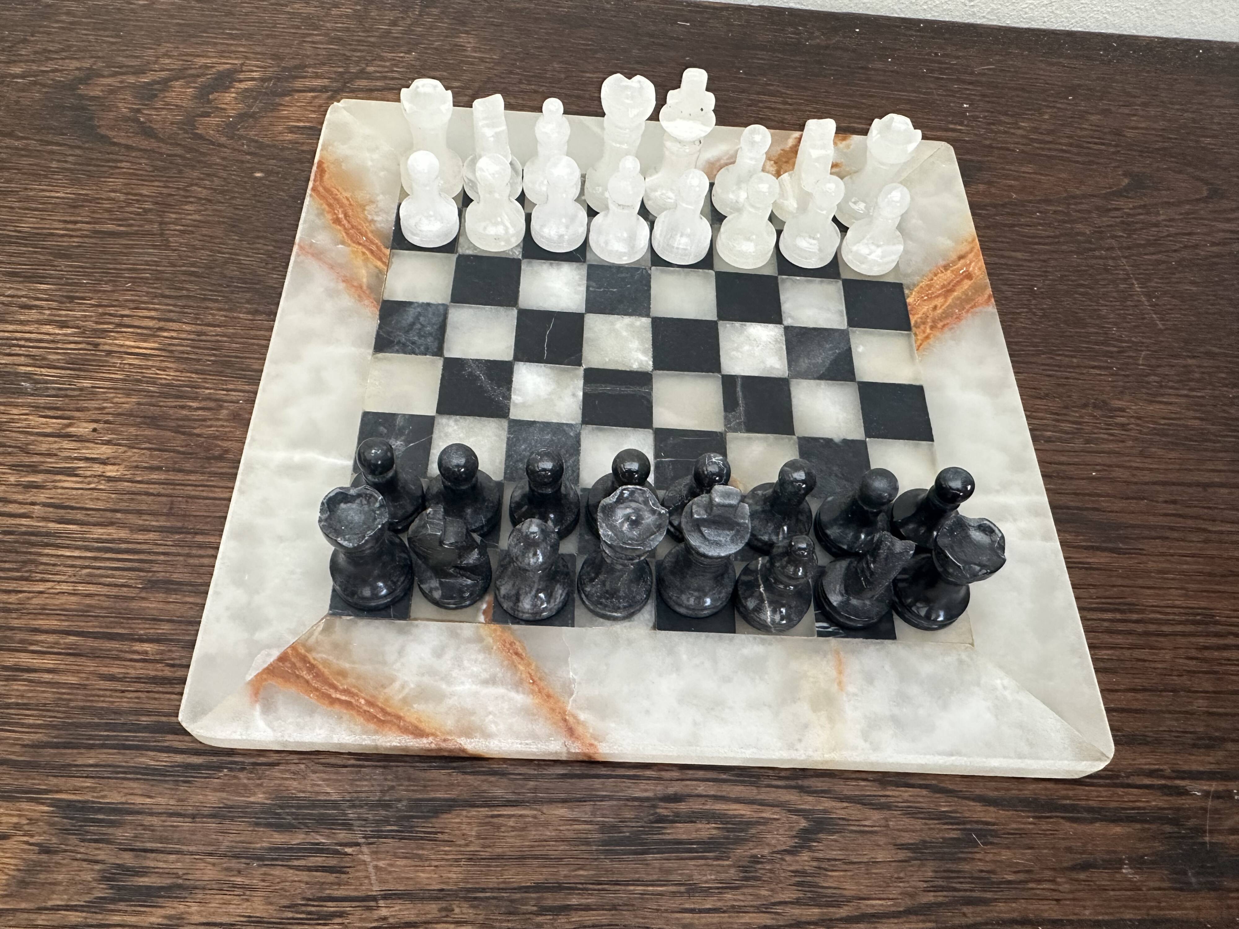 Vintage marble chess set 21/21 cm