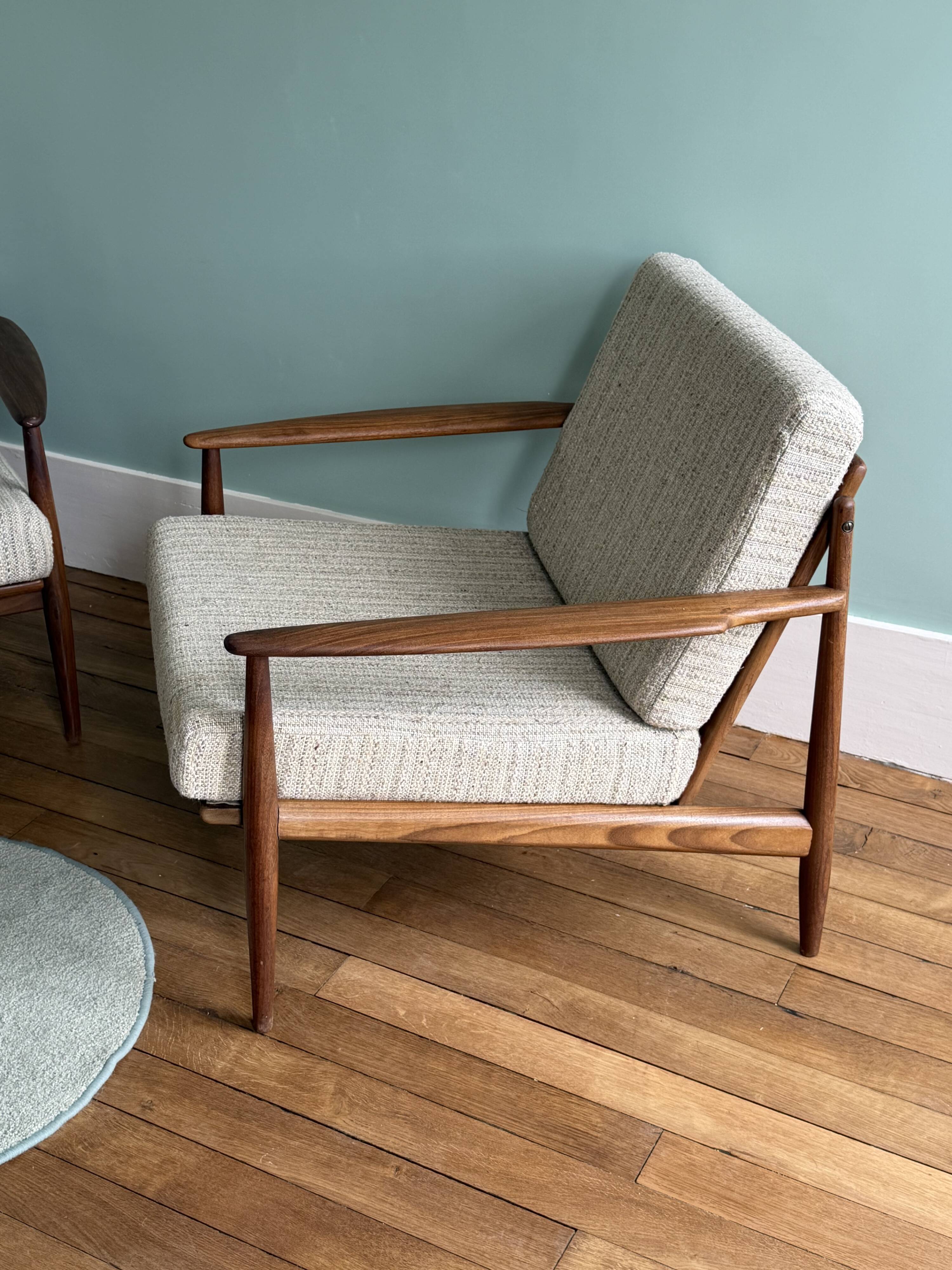 Vintage teak Scandinavian armchair