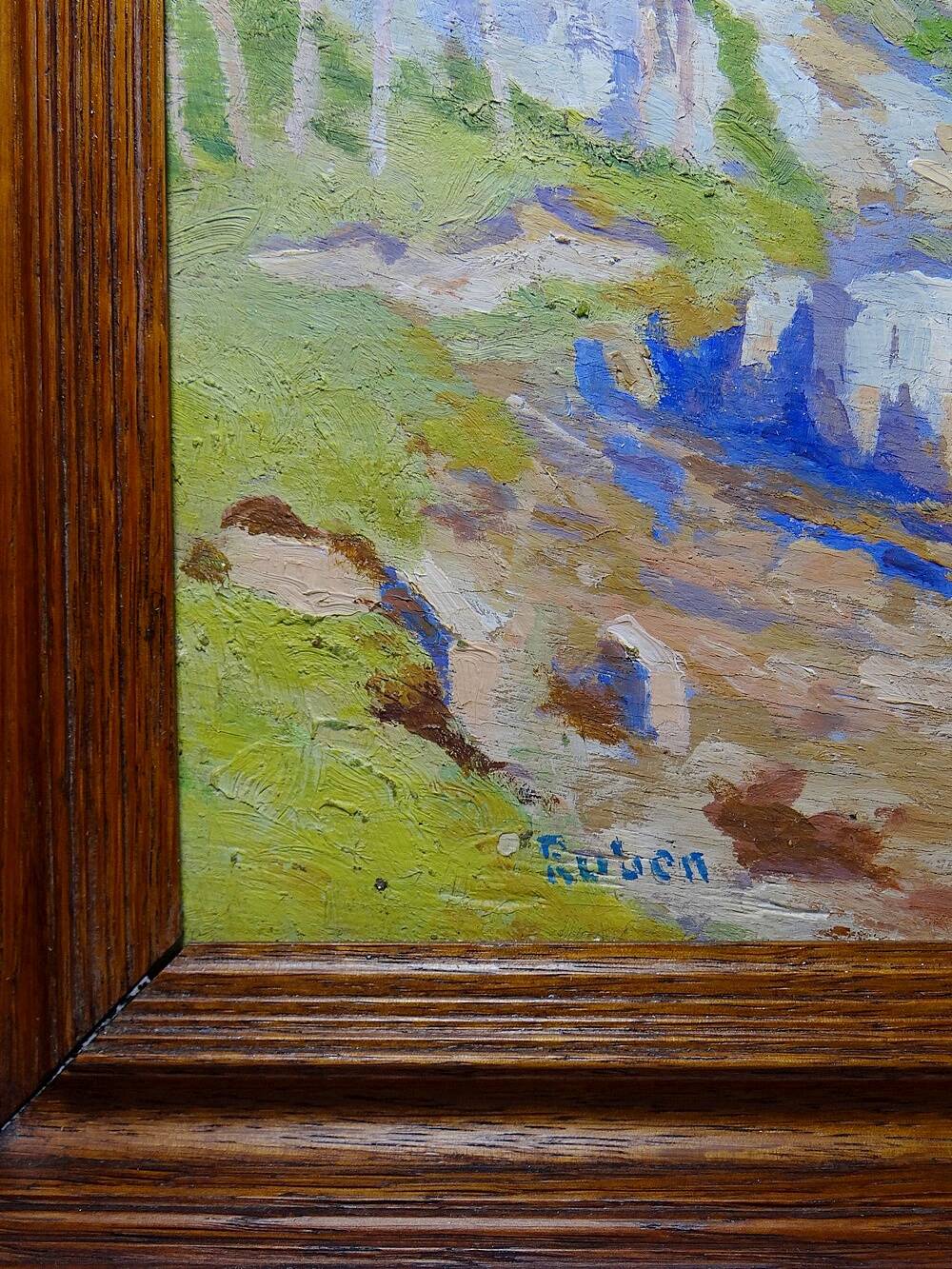 Large seascape cliffs oil on panel framed Paul RUBEN (1882-19