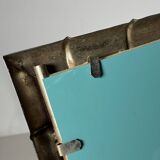 Large faux bamboo mirror chrome