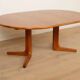 Vintage round dining table | extendable | teak | 121-173 cm