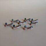 Set of 8 ceramic duck knife rests