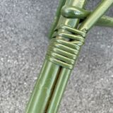 Green rattan armchair