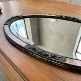 Miroir art déco rose ovale 80x47cm