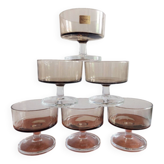 Luminarc fina smoked champagne glasses