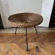 Table basse d’appoint osier 1960 vintage