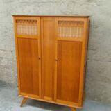 Wood & rattan cabinet