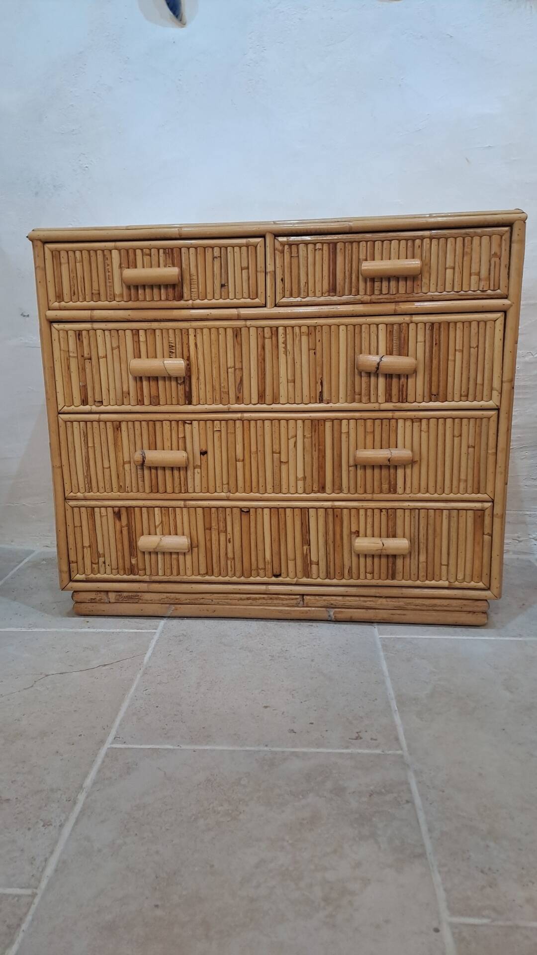 Rattan chest of drawers
