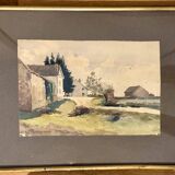 Old painting, rural landscape signed and dated.