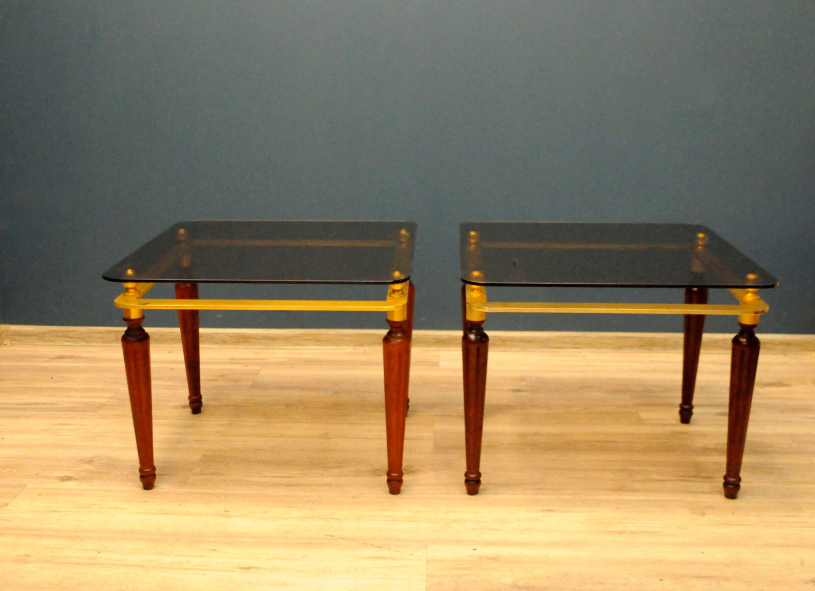 Pair of tables with crystal glass spiegel parsol, germany, 1970