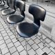Set of 6 Hammer chairs in black leather, by Arne Jacobsen for Frits Hansen