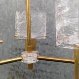 3-light tulip chandelier in gold plexiglass and plastic