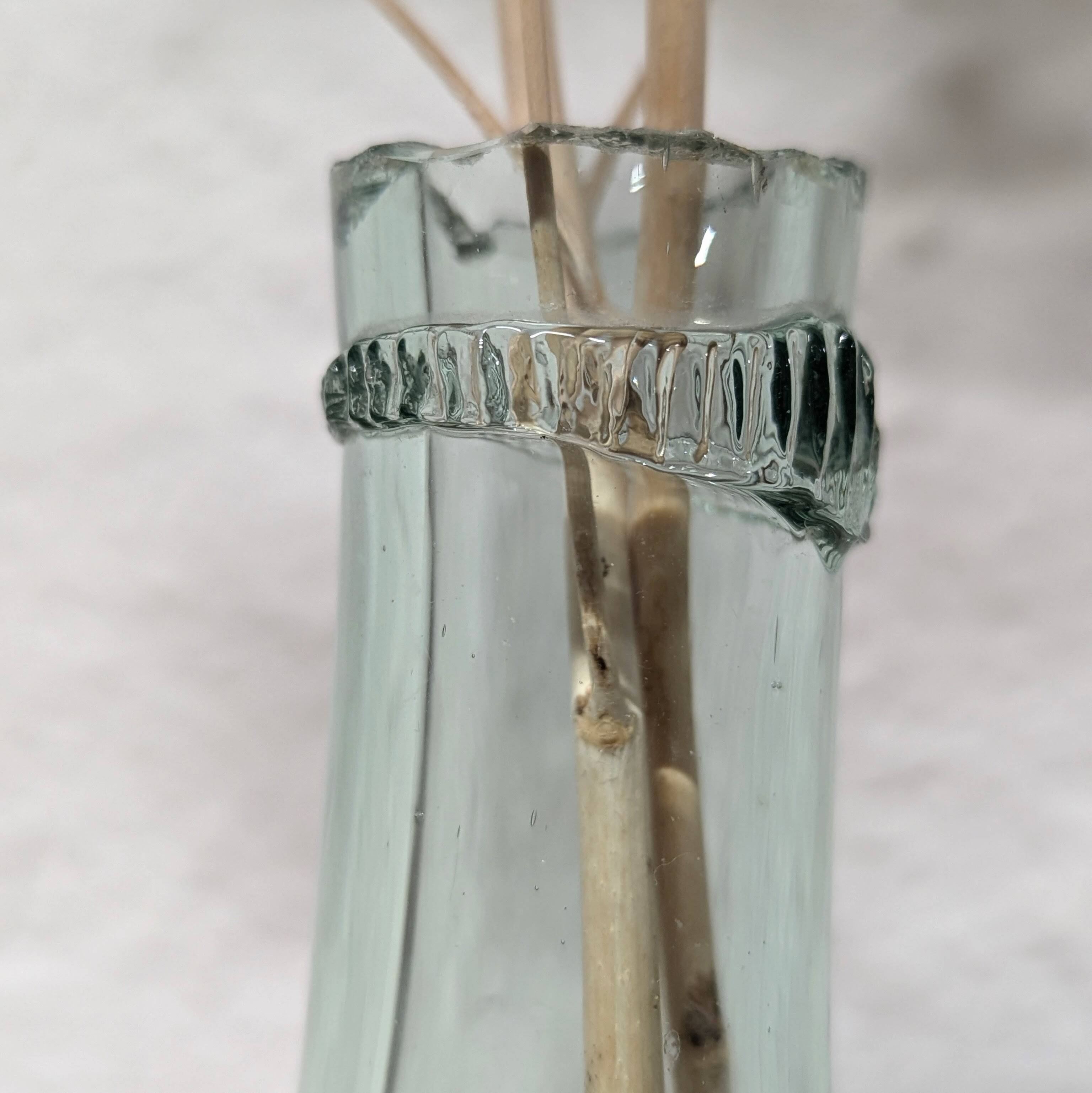 Transparent demijohn in blown glass