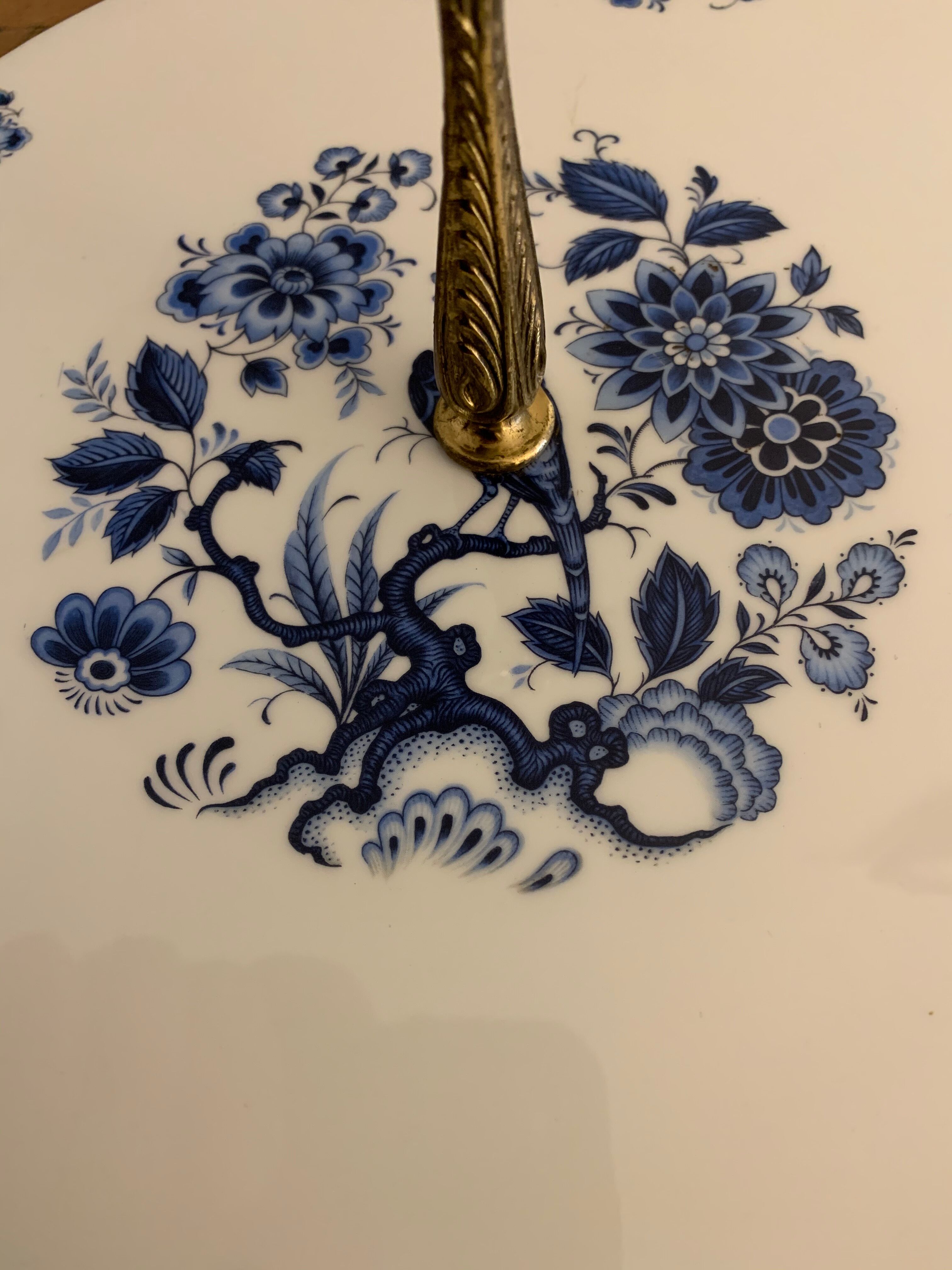 Limoges blue and white porcelain platter