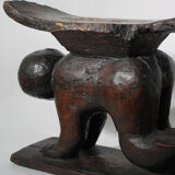 Large African Ashanti Figural Stool