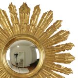 Large Wooden Sun Mirror Sunburst Butler XL Mirror Gold 70cm