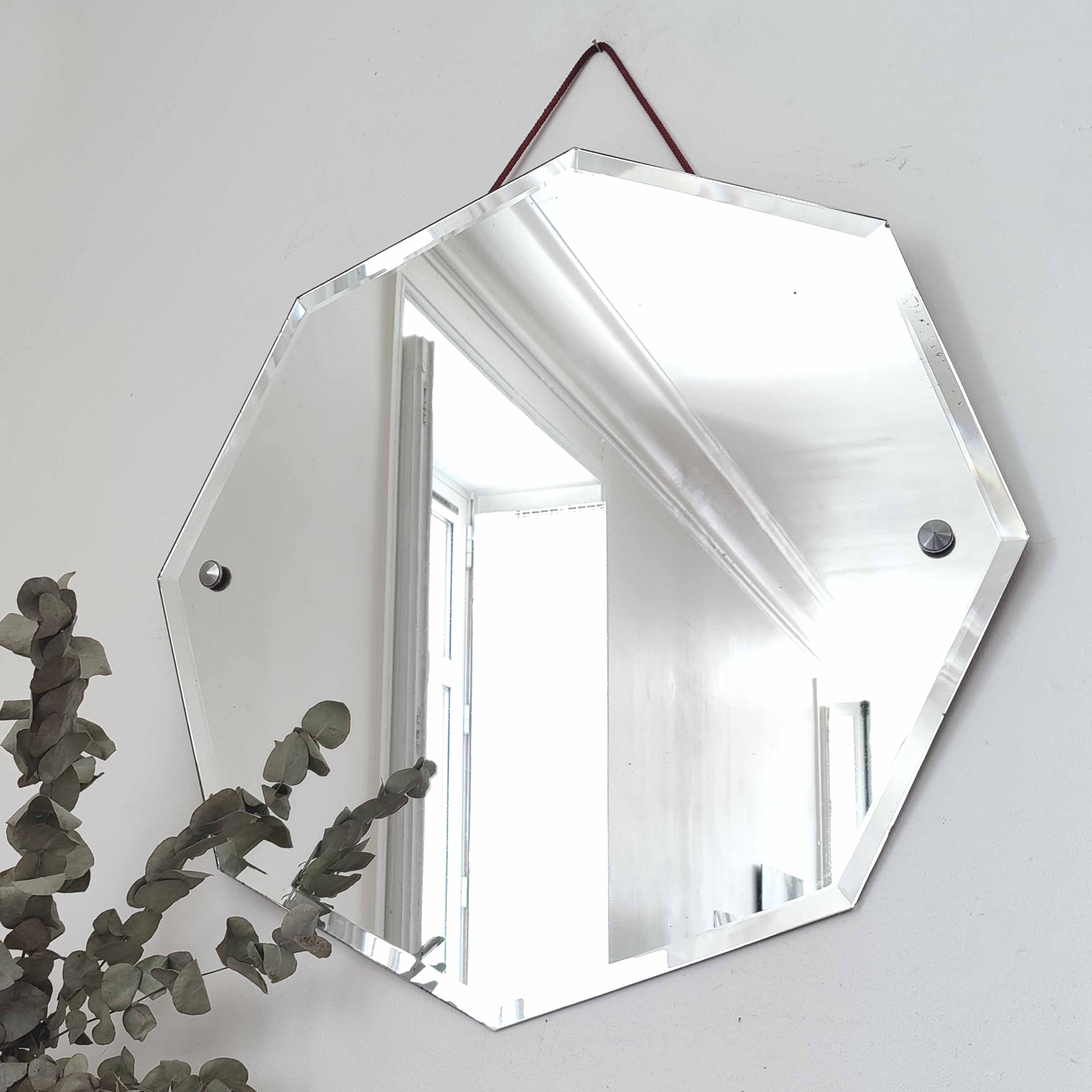 Octagonal mirror beveled Art Deco