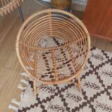 Vintage rattan shell chair