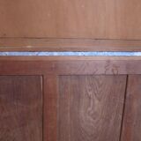 1925 sideboard with two doors, two drawers and beveled mirror, marble top