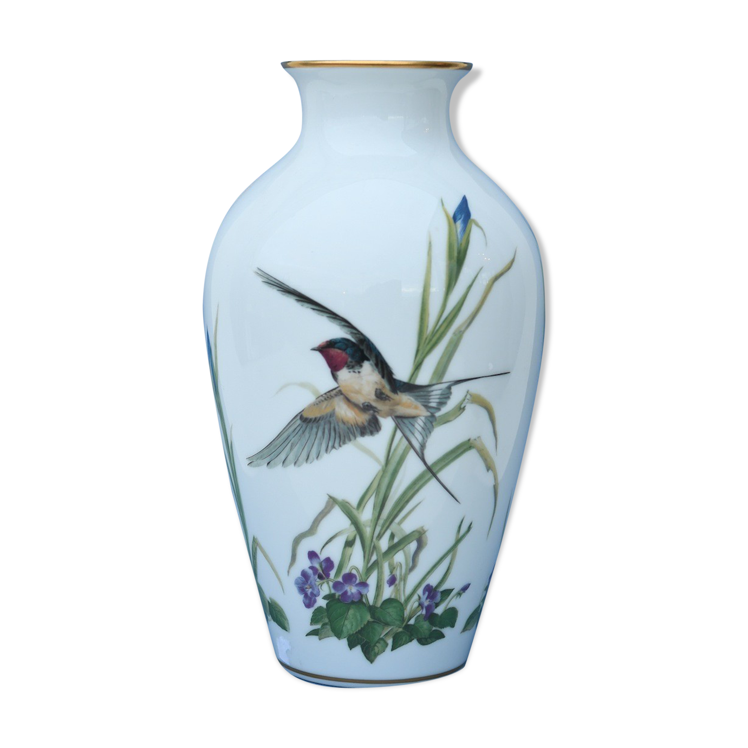 FRANKLIN Porcelain Bird Decorated Vase