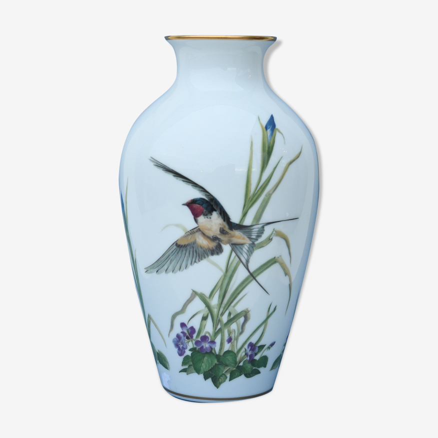 Vase à décor d'oiseau Franklin porcelaine | Selency