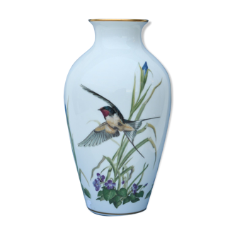 Vase à décor d'oiseau Franklin porcelaine