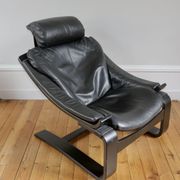 Scandinavian armchair and ottoman Ake Frybiter Kroken Roche Bobois