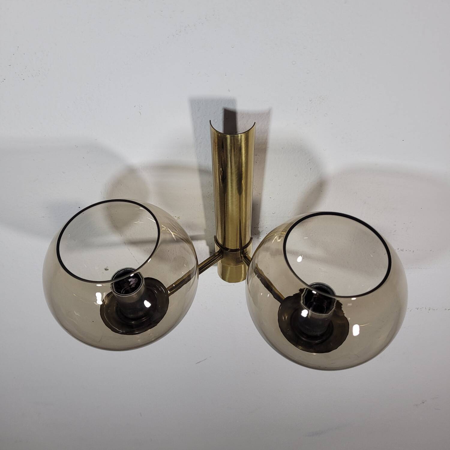 Vintage brass wall lamp by Hans Agne Jakobsson for Markaryd in Sweden 1960s