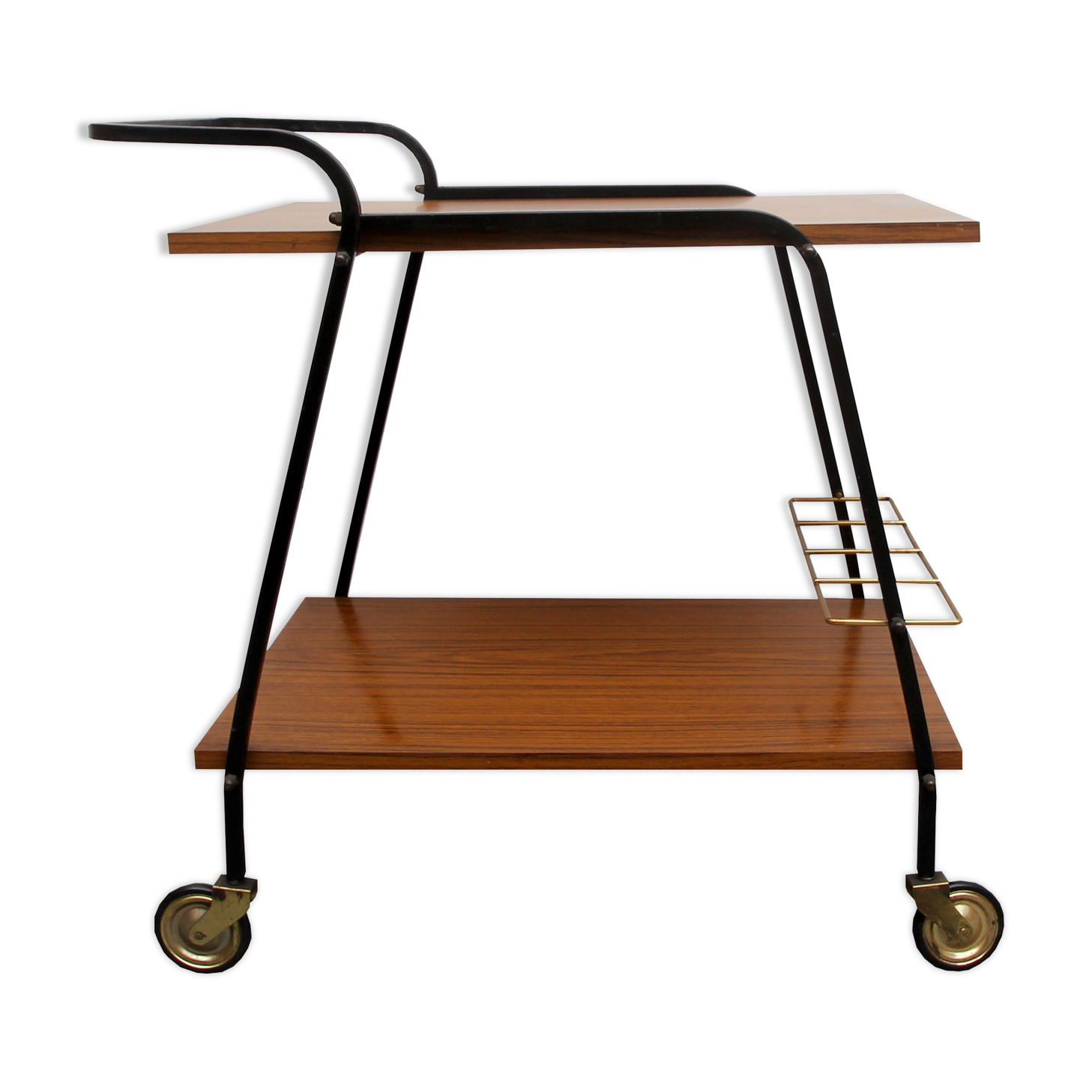 Bar trolley in wooden formica, 1960