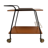 Bar trolley in wooden formica, 1960