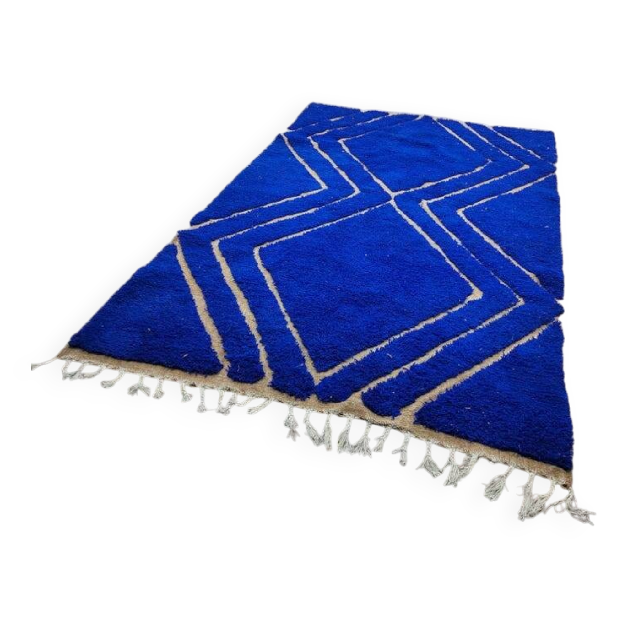 Tapis marocain bleu décoré 250cmx150cm