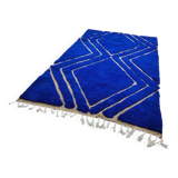 Tapis marocain bleu décoré 250cmx150cm