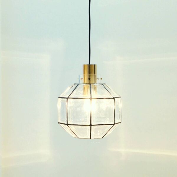 Paire de plafonniers en verre du milieu du siècle de Limburg, Allemagne, années 1960.