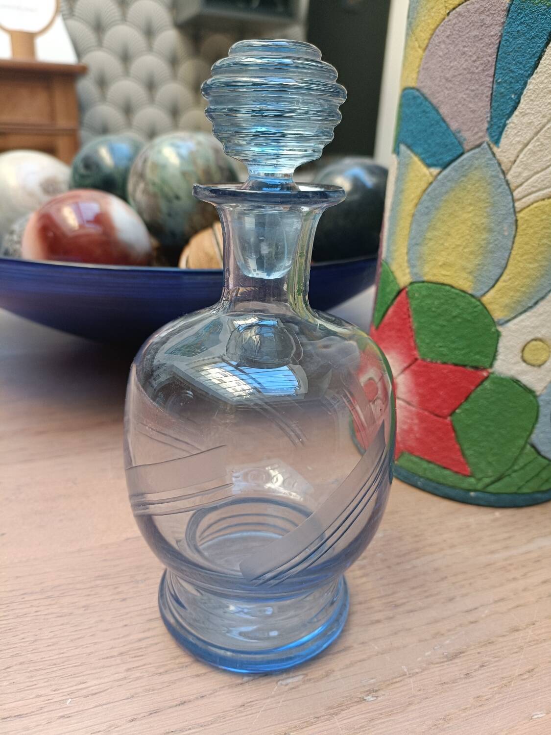 Carafe bleue Art Déco
