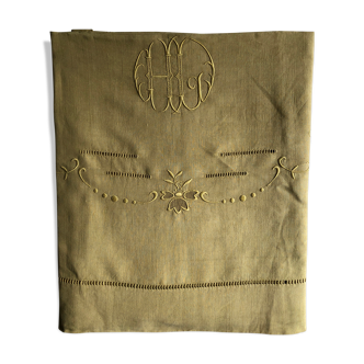 Old cloth in pure thread washed linen tinted in vermeil