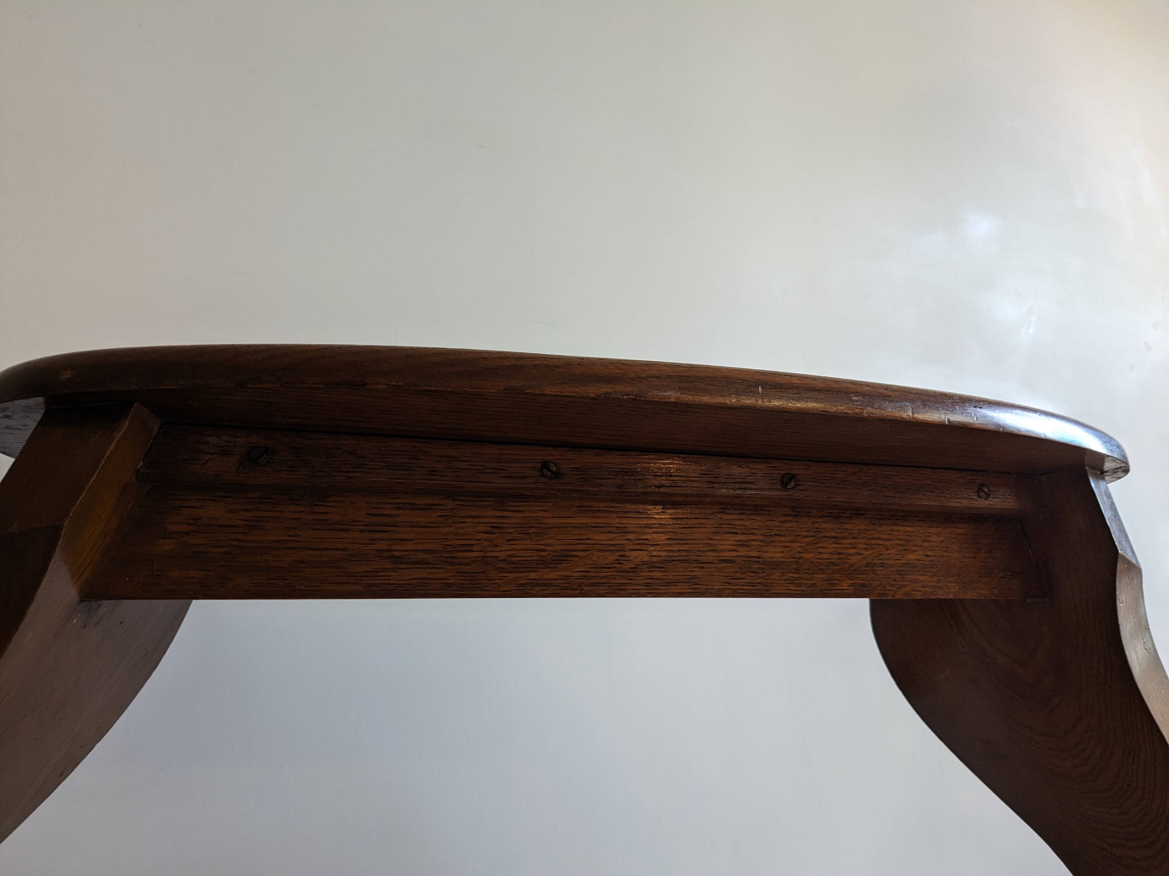 Old church organ bench in Art Nouveau style made of solid oak.