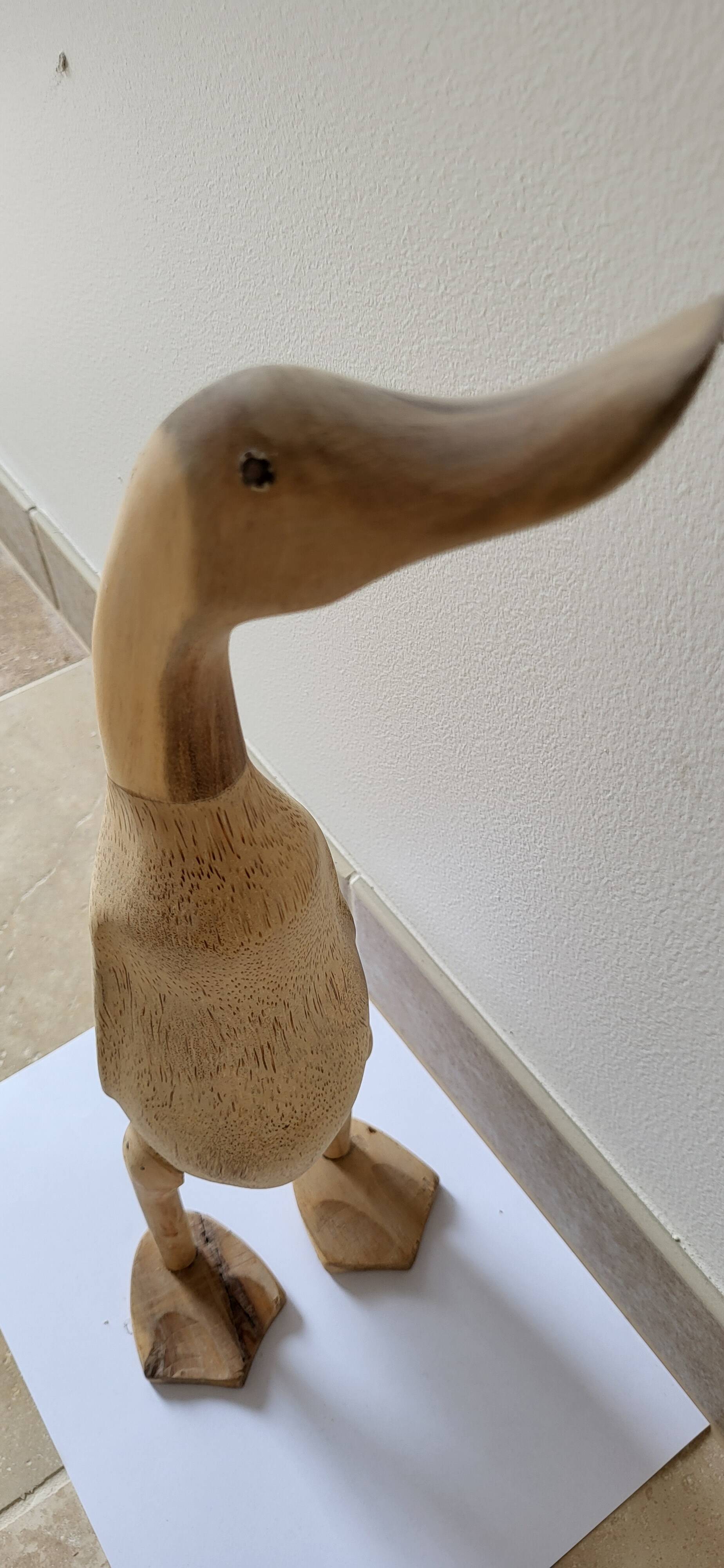 Handcrafted wooden duck
