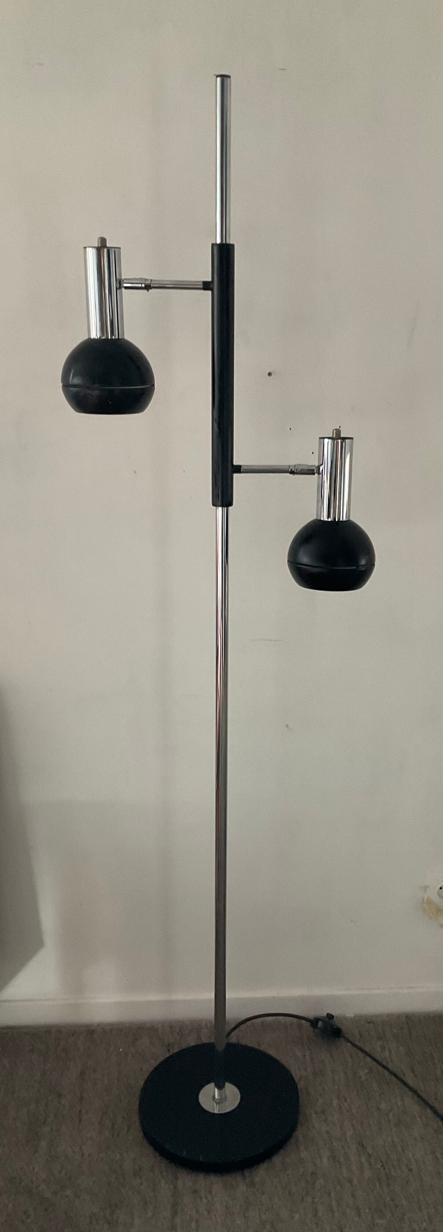 Lampadaire liseuse vintage 2 spots années 70